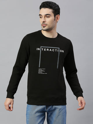 Men's Black Printed Full Sleeve Sweatshirt