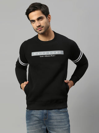 Men's Black Printed Full Sleeves Sweatshirt