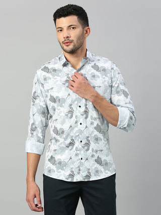 Men's White Casual Printed Shirt